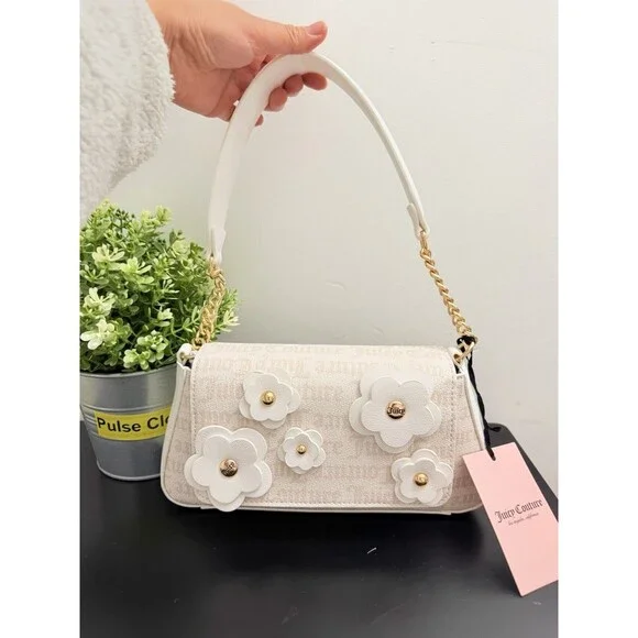 Juicy Couture Bouquet Flap Shoulder Bag in Angel Crystal NWT - Picture 1 of 9